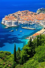 Crédence de cuisine en verre imprimé Lieux européens La ville fortifiée de Dubrovnik, Croatie