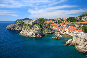 Fototapeta na wymiar Medieval fortresses, Lovrijenac and Bokar, Dubrovnik Croatia