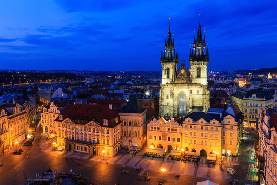 Old Town Square and Tyn Cathedral, Prague Czech Republic