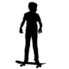 skateboarders silhouette. Vector illustration.