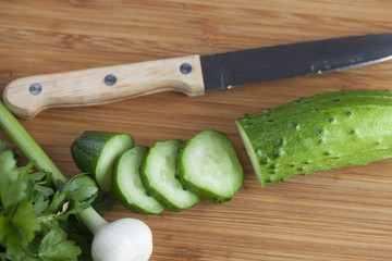 Sliced ​​cucumber