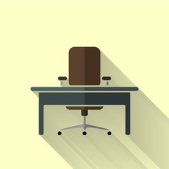 colorful flat design office set icon