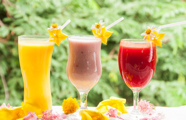 Colorful of fruit juice