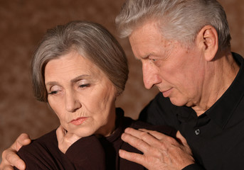 Sad Senior couple