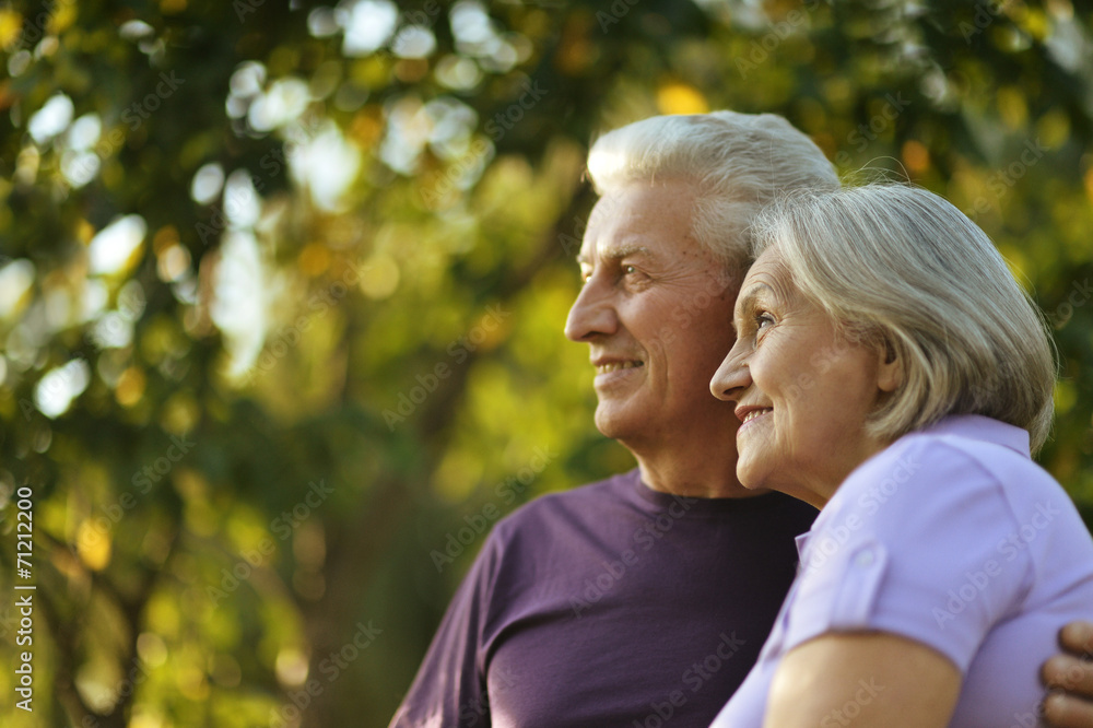 Canvas Prints happy mature couple