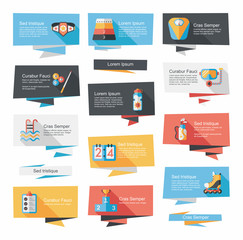 sport flat banner background set