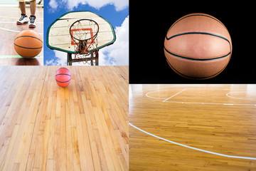 Basketball  court floor as a sports