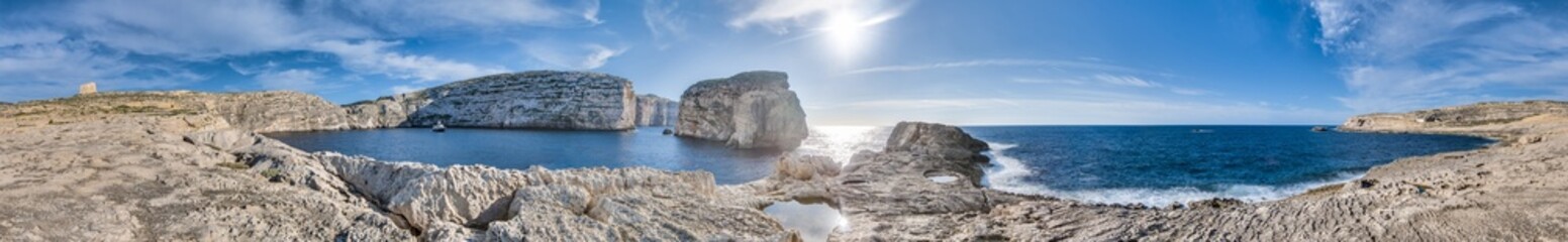 Dwajra Bay in Gozo Island, Malta.