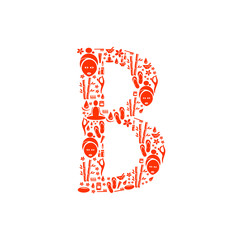 Abstract vector alphabet - B made from Icon Spa - alphabet set.