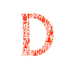 Abstract vector alphabet - D made from Icon Spa - alphabet set.