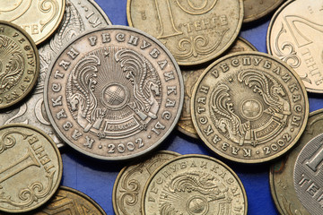 Naklejka premium Coins of Kazakhstan