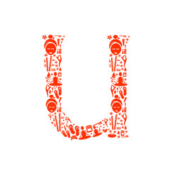 Abstract vector alphabet - U made from Icon Spa - alphabet set.