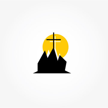 mountain cross icon