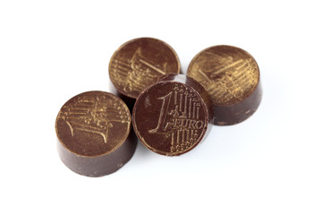 Chocolate euro coins