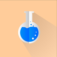 Laboratory flask icon , Flat design style, vector illustration.