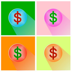 Dollars sign icon. USD currency symbol. Money label