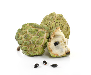 Custard apple isolated on white background,annona