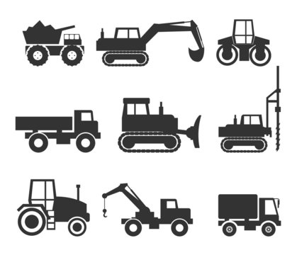 Construction Machinery Icon Symbol Graphics
