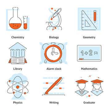 Various School Themed Graphic Icons