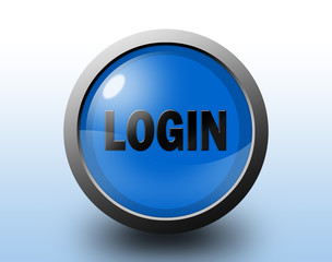 Login icon. Circular glossy button.