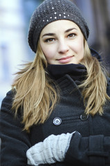 Young woman winter portrait