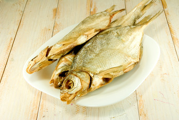 dried fish on a plate