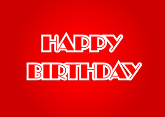 Obraz premium Happy birthday on red background