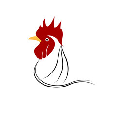 chicken head grunge icon. Vector illustration