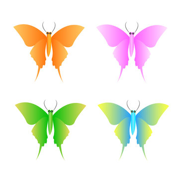 collection of butterfly vector icons