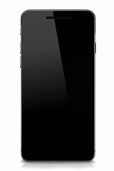 Isolated custom smartphone with blank black screen