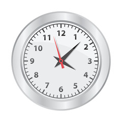 Mechanical clock on white background