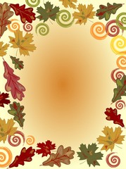 Autumn background with colorful leaf and gradient