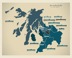 Modern Map - Strathclyde UK