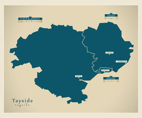 Modern Map - Tayside UK