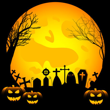 Festive illustration on theme of Halloween. Trick or treat