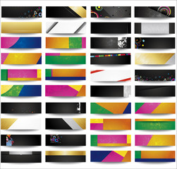 Big collection advertising banners on different topics.