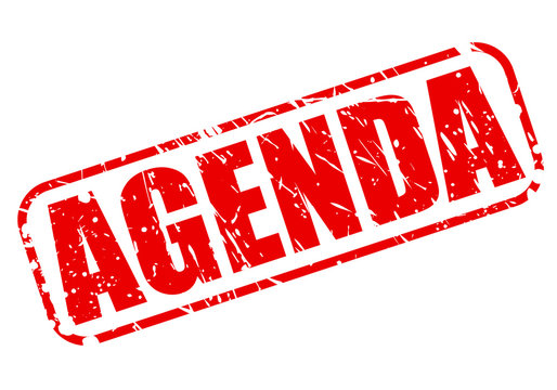 Agenda red stamp text