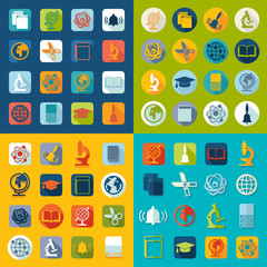 Set of education flat icons