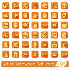 Set of halloween flat icons