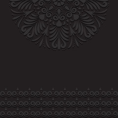black vintage ornament background