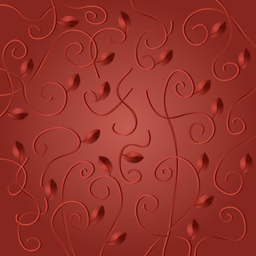 Background from curls and leaves
