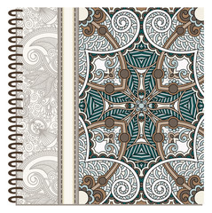 design of spiral ornamental notebook cover