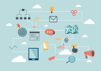 nfographics seo optimization. SEO concept. Set icons