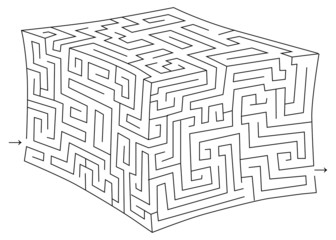 Vector 3d cube maze (labyrinth)
