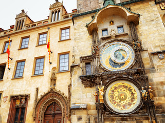 The Prague astronomical clock (Prague orloj) at the Old Town Squ