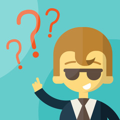 Business man on a question mark