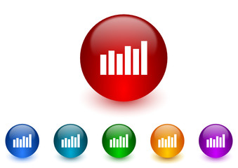 graph colorful vector icons set