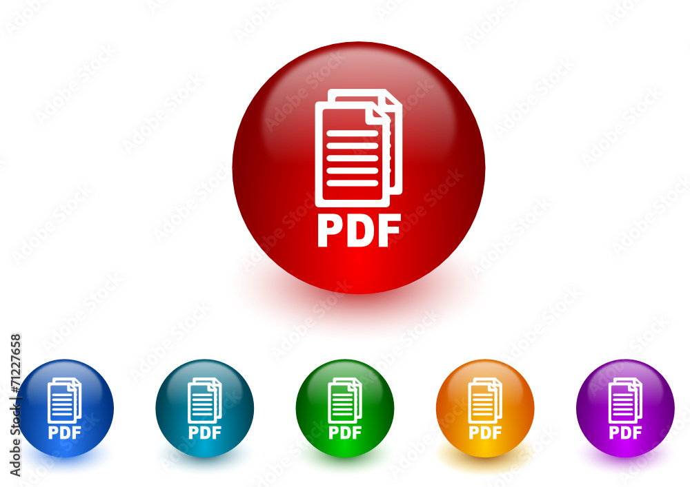 Poster pdf vector icon colorful set