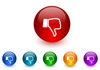 dislike vector icon colorful set