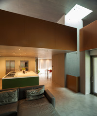 Fototapeta na wymiar beautiful modern house in cement, interiors